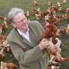 Rupert Ebner – hier auf dem Hühnerhof eines befreundeten Bauern in Ingolstadt – tritt für ein Umdenken in der Landwirtschaft ein: weg von Massentierhaltung, hin zu mehr Tierwohl. 