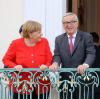 Bekommt sie beim Sondergipfel am Sonntag mit seiner Hilfe das, was sie in Deutschland braucht? Kanzlerin Merkel und EU-Kommissionspräsident  Juncker zu Wochenbeginn in Meseberg. 