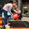 Mit Hochbeeten aus Paletten haben Schülerinnen der Realschule Sankt Ursula ein Urban-Gardening-Projekt mit den Stadtwerken gestartet. 	