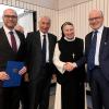 Viel Prominenz beim Neujahrsempfang in Diedorf (von links) Digitalminister Fabian Mehring, der ehemalige CSU-Landtagsabgeordnete Max Strehle, Äbtissin Gertrud Pesch und Bürgermeister Peter Högg.