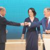 Noch eine Woche bis zur Bundestagswahl 2021: Am Sonntag wird das dritte Triell im Fernsehen gezeigt, die Grünen und FDP veranstalten Parteitage.