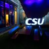 Das Logo der CSU im Innenhof der Parteizentrale in München.