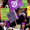 Türkische Frauen auf einem Marsch für Frauenrechte.  