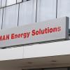 MAN Energy Solutions steht jetzt am Hochhaus des Werks in Augsburg. 