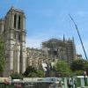 Die teilweise eingerüstete Kathedrale von Notre-Dame.