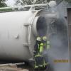 Kohlestaubreste waren in einem Silo auf dem Gelände einer Firma in Brand geraten.