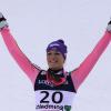 Maria Höfl-Riesch freut sich über ihren Sieg bei der Superkombination der Ski-WM 2013 in Schladming.