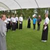 Die 30. Deutsche Meisterschaft in Kyudo, dem japanischen Bogenschießen, folgte einem genauen Zeremoniell, hier die Eröffnung. 