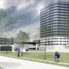 So sieht der neue Büroturm in der Animation aus, den Kuka in Lechhausen bauen möchte.