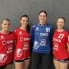 Sie sind neu bei den Drittliga-Handballerinnen des TSV Haunstetten: (von links) Anne Huber, Somma Dieterich, Marie Lindnau, Marie Prokop und Sina Bosch.