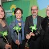 Gemeinsam beim Neujahrsempfang der Grünen-Stadtratsfraktion im Augsburger Rathaus: Martina Wild, Sigi Hagl, Reiner Erben und Claudia Roth (von links) setzen sich für eine liberale und offene Gesellschaft ein – auch in Augsburg. 