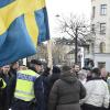 Rechte Demonstranten auf einer Demo in Stockholm. 