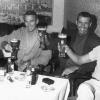 Das legendäre Weizenbier-Foto im Nördlinger „Hotel Sonne“ mit (von links) Edgar Mitchell, Eugene Cernan, Joe Engle und Alan Shepard. Vier Liter habe jeder Astronaut am Ende des Abends intus gehabt, berichteten Beobachter.  	