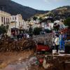 Ein starker Sturm hat die Insel Symi in der südliche Ägäis (Griechenland) getroffen. 