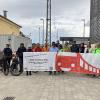 Mit einer Radltour machte die Initiative „Verbindung zwischen Freunden“ auf ihr Anliegen, die Reaktivierung der Hesselbergbahn zwischen Gunzenhausen über Wassertrüdingen nach Nördlingen, aufmerksam.