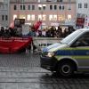 Auch im Vorjahr wurde in Augsburg am Rathausplatz gegen den AfD-Neujahrsempfang im Rathaus demonstriert.  