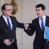 Frankreichs Präsident Francois Hollande (L) zusammen mit Regierungschef Manuel Valls.