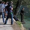 Die Dreharbeiter für die Verfilmung des Kluftinger-Krimis "Seegrund"  am Alatsee bei Füssen laufen.