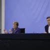 Bundeskanzlerin Merkel spricht bei einer Pressekonferenz nach der Videokonferenz mit den Ministerpräsidenten der Bundesländer. 