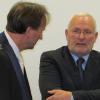 Manfred Schilcher und sein Verteidiger Joachim Feller. Gestern wurde die Verhandlung gegen den Ex-Kämmerer der Stadt fortgesetzt. 