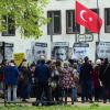 Proteste in Berlin vor der Botschaft der Türkei bei einer Aktion von Amnesty International und Reporter ohne Grenzen für Presse- und Meinungsfreiheit in der Türkei.