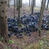 Unbekannte haben Sperrmüll im Wald bei Binswangen entsorgt. Darunter waren auch Altreifen. 
