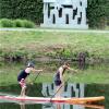 Die Donau ist bei Stand-up-Paddlern sehr beliebt. 	