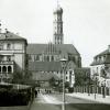 Foto um 1910: Blick aus der Hochfeldstraße im Bismarckviertel auf die Ulrichsbasilika. 