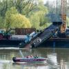 Die gesunkene Fähre wurde vor wenigen Tagen aus der Donau geborgen. 