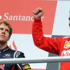 Sebastian Vettel bekam beim Sieg des Spaniers Fernando Alonso auch noch eine Zeitstrafe aufgebrummt. Foto: Bernd Weissbrod dpa