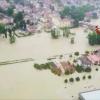 Luftbild der italienischen Feuerwehr: Cesena steht unter Wasser.