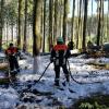 Feuerwehren aus mehreren Orten im Landkreis Dillingen sind gegenwärtig mit Löscharbeiten im Wald zwischen Hausnheim und Wittislingen beschäftigt. 