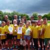 Die Grundschule Oettingen erreichte beim Kreissportfest den ersten Platz im A-Supercup. Unter anderem beim Sprintwettbewerb waren die Kinder besonders stark.  	