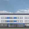 So sieht der geplante Neubau der Realschule in Thannhausen aus. Dieser erstreckt sich fast auf die gesamte Länge zwischen Röschstraße und Mindelpromenade. 	