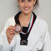 Durfte stolz sein auf ihre Bronzemedaille: Irem Elvida Gürel. 	