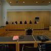 Gerichtssaal im Strafjustizzentrum Augsburg. 