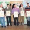 Ehrungen bei der Schlossbrauerei Autenried (von links): Rudolf Feuchtmayr, Dieter Mair, Andreas Schuler, Thomas Seidler, Josef Fuchs, Alfred Seitz, Herbert Wiedemann. 