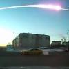 Über Tscheljabinsk ist der glühende Schweif des Meteoriten zu sehen. Foto: RIA Novost dpa