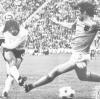 Das wohl wichtigste Tor seiner Karriere: Gerd Müllers Treffer zum entscheidenden 2:1 im WM-Finale 1974 gegen die Niederlande, das der deutschen Mannschaft den Titel bescherte. 