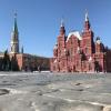 In diesen Tagen menschenleer: der Rote Platz in Moskau. 	