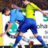 Wieder kein Tor: Die U17 der JFG Neuburg (rechts Johannes Rau) unterlag Bobingen mit 0:2.  
