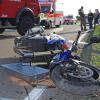 Schwer verletzt wurde am frühen Samstagabend eine 55-jährige Motorradfahrerin bei einem Verkehrsunfall