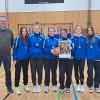 Die erfolgreichen THG-Basketballerinnen mit ihrem Trainer (von links): Trainer Oliver Hirsch, Elisabeth Schiele, Anna Löffler, Sarah Nebrich, Rosina Ortelli, Ella Wunderlich und Darya Allgeyr.