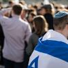 Eine Solidaritätsdemo für Israel am Brandenburger Tor.