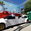 Am Samstag gab es die erste Legoland-Parade. Geschäftsführerin Manuela Stone fuhr mit Martin Lubitzsch, Direktor Event, Entertainment und Retail, in der Stretch-Limousine. 