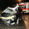 Ein schwerer Verkehrsunfall mit Pferden ereignete sich am Samstagmorgen gegen 3 Uhr auf der Straße zwischen Öttingen und Munningen. Bei einem schweren Gewitter entkamen drei Pferde aus einer Koppel, rannten auf die Straße und prallten mit einer Autofahrerin zusammen. Bild: Mack