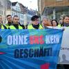Die Streiks im Einzelhandel halten an. Die Gewerkschaft fordert eine deutliche Aufstockung der Löhne. Die Aufnahme stammt von einem Warnstreik in Erfurt im November.