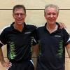 Die Überraschungssieger bei den Tischtennis-Bezirksmeisterschaften: Walter Ohms (links) und Dieter Kuchenbaur. 	
