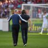 Christian Streich und Martin Schmidt hatten nach dem 1:1 des SC Freiburg gegen den FC Augsburg einiges zu besprechen. 	