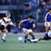 Zum dritten Mal schon trifft Deutschland in einem WM-Finale auf eine argentinische Auswahl - wie hier 1990. Deutschland gewann damals 1:0.